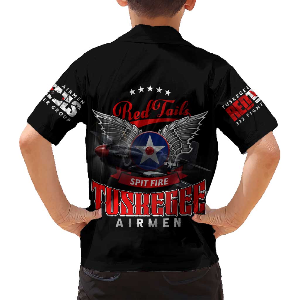 Red Tails Spitfire Tuskegee Airmen Kid Hawaiian Shirt 332nd Fighter Group WWII Legacy Tribute - Wonder Print Shop