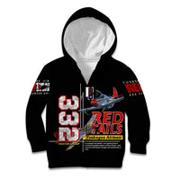 Red Tails Spitfire Tuskegee Airmen Kid Hoodie 332nd Fighter Group WWII Legacy Tribute - Wonder Print Shop