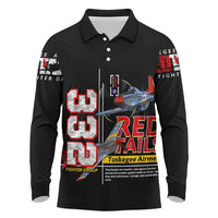 Red Tails Spitfire Tuskegee Airmen Long Sleeve Polo Shirt 332nd Fighter Group WWII Legacy Tribute - Wonder Print Shop