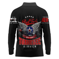 Red Tails Spitfire Tuskegee Airmen Long Sleeve Polo Shirt 332nd Fighter Group WWII Legacy Tribute - Wonder Print Shop
