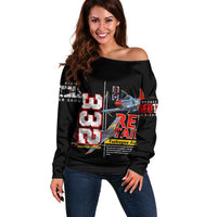 Red Tails Spitfire Tuskegee Airmen Off Shoulder Sweater 332nd Fighter Group WWII Legacy Tribute - Wonder Print Shop