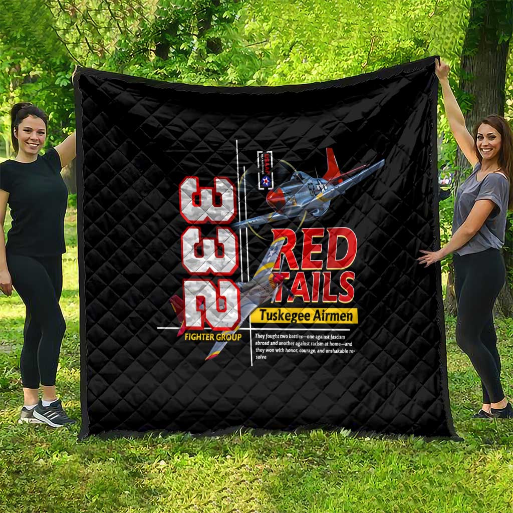 Red Tails Spitfire Tuskegee Airmen Quilt 332nd Fighter Group WWII Legacy Tribute - Wonder Print Shop