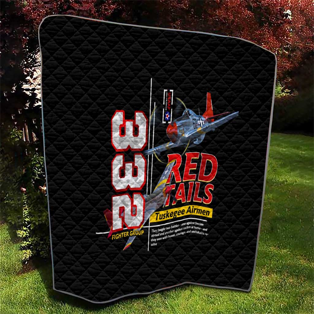 Red Tails Spitfire Tuskegee Airmen Quilt 332nd Fighter Group WWII Legacy Tribute - Wonder Print Shop