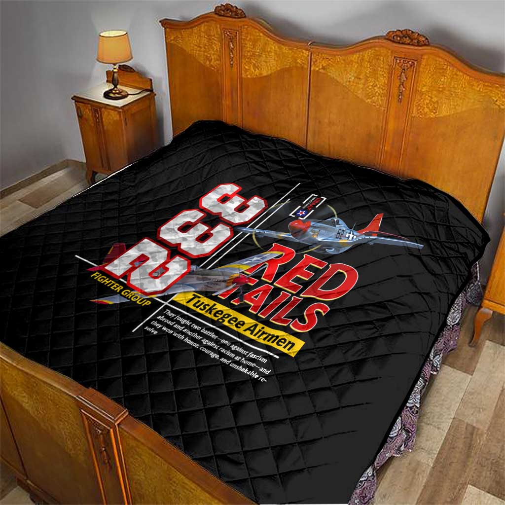 Red Tails Spitfire Tuskegee Airmen Quilt 332nd Fighter Group WWII Legacy Tribute - Wonder Print Shop