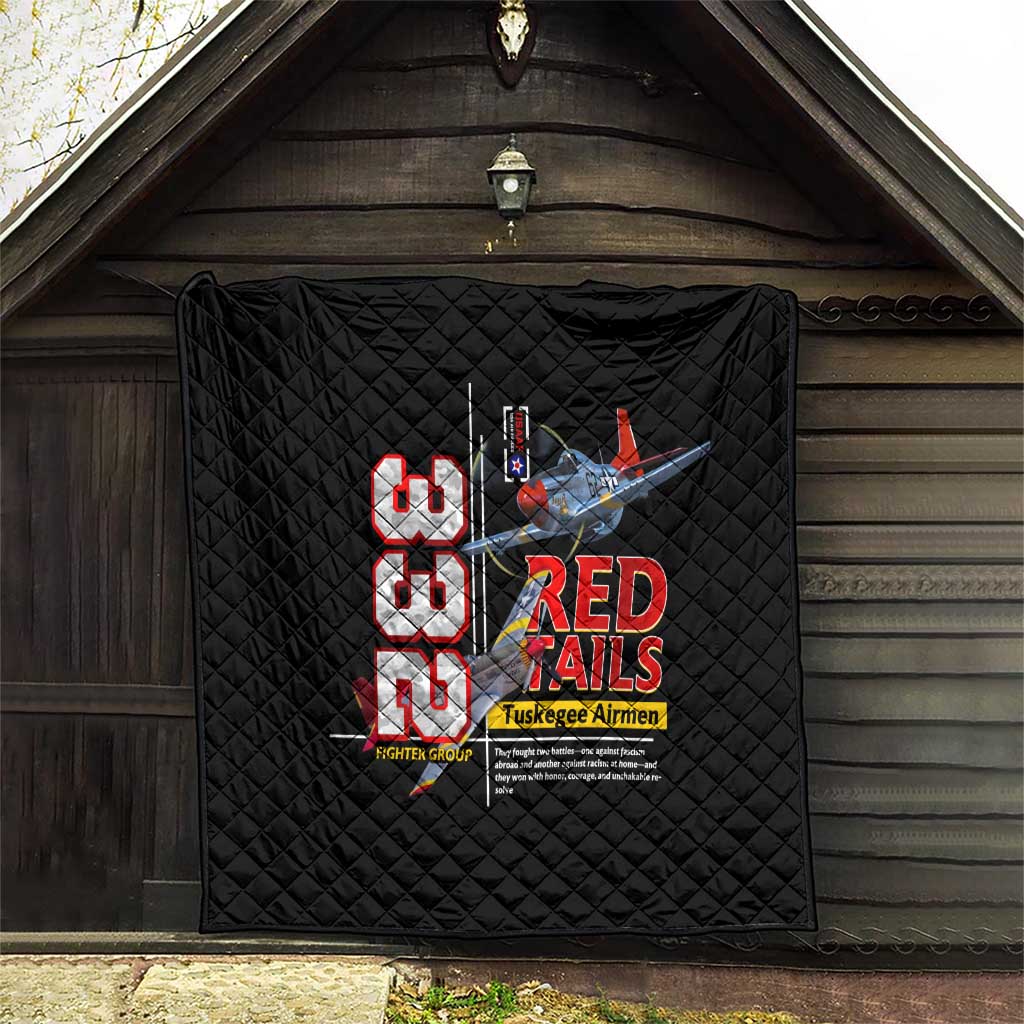 Red Tails Spitfire Tuskegee Airmen Quilt 332nd Fighter Group WWII Legacy Tribute - Wonder Print Shop
