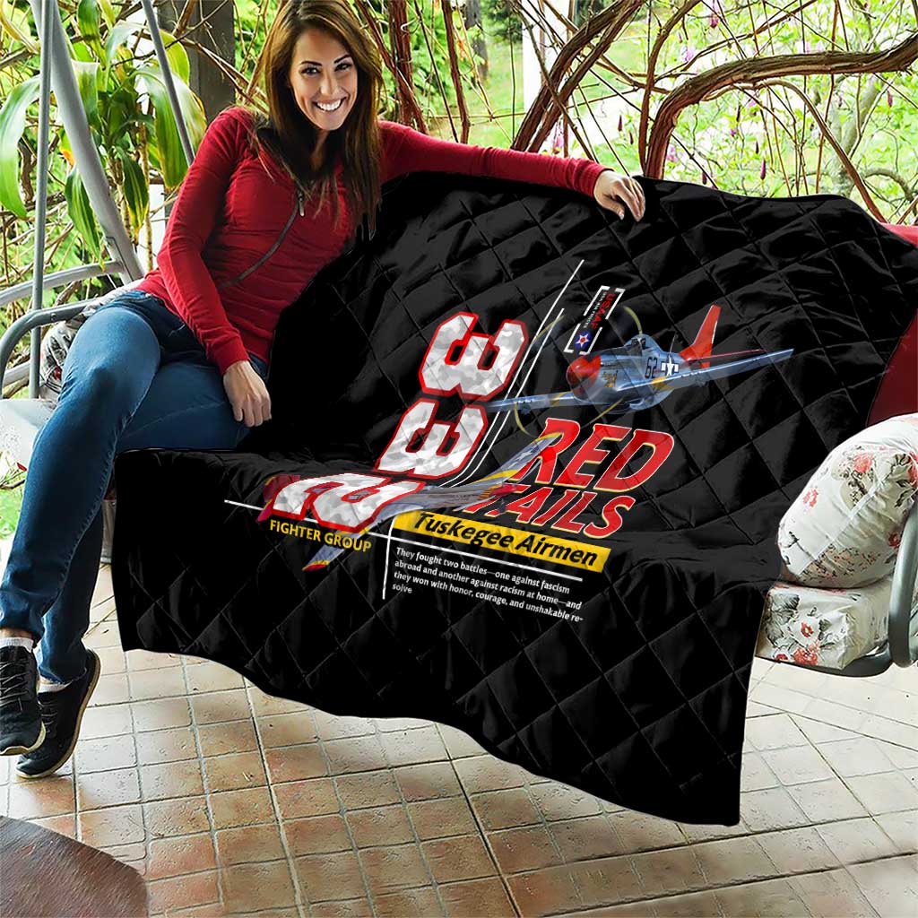 Red Tails Spitfire Tuskegee Airmen Quilt 332nd Fighter Group WWII Legacy Tribute - Wonder Print Shop