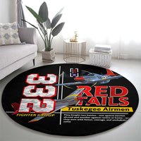 Red Tails Spitfire Tuskegee Airmen Round Carpet 332nd Fighter Group WWII Legacy Tribute - Wonder Print Shop