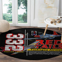 Red Tails Spitfire Tuskegee Airmen Round Carpet 332nd Fighter Group WWII Legacy Tribute - Wonder Print Shop