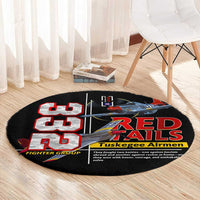 Red Tails Spitfire Tuskegee Airmen Round Carpet 332nd Fighter Group WWII Legacy Tribute - Wonder Print Shop