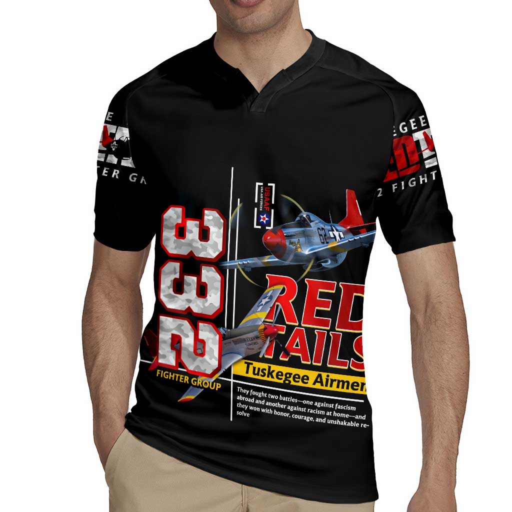 Red Tails Spitfire Tuskegee Airmen Rugby Jersey 332nd Fighter Group WWII Legacy Tribute - Wonder Print Shop