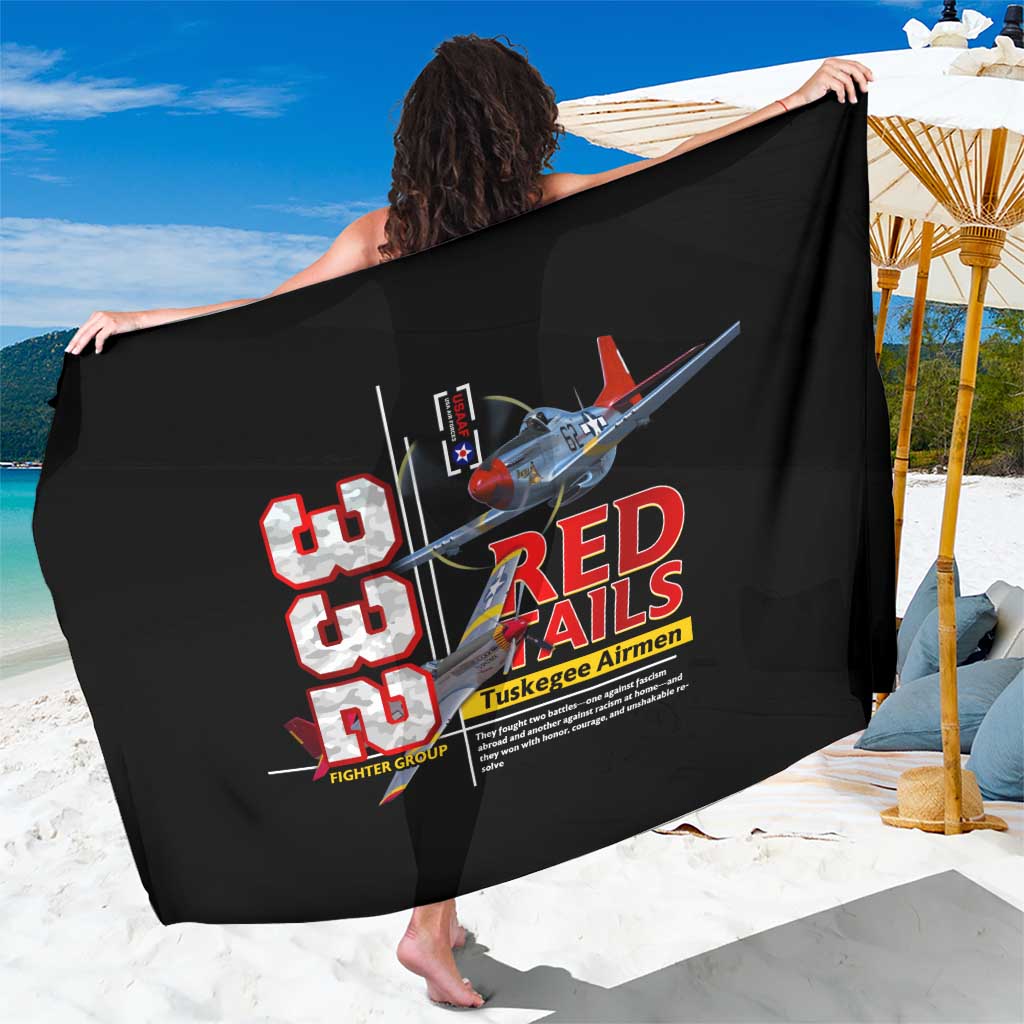 Red Tails Spitfire Tuskegee Airmen Sarong 332nd Fighter Group WWII Legacy Tribute - Wonder Print Shop