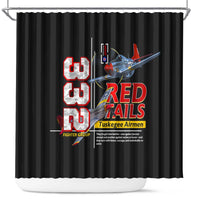 Red Tails Spitfire Tuskegee Airmen Shower Curtain 332nd Fighter Group WWII Legacy Tribute - Wonder Print Shop