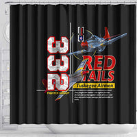 Red Tails Spitfire Tuskegee Airmen Shower Curtain 332nd Fighter Group WWII Legacy Tribute - Wonder Print Shop