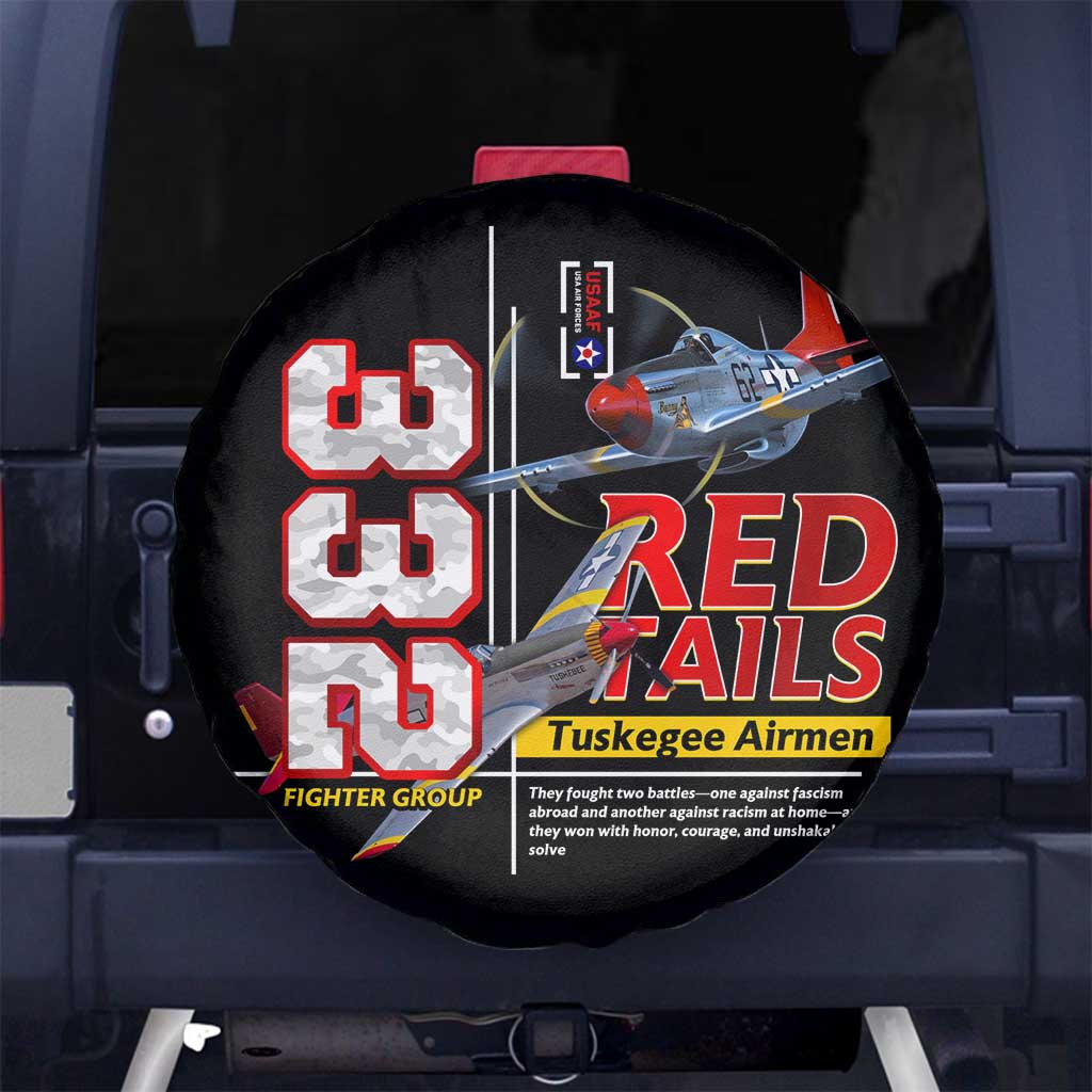 Red Tails Spitfire Tuskegee Airmen Spare Tire Cover 332nd Fighter Group WWII Legacy Tribute - Wonder Print Shop