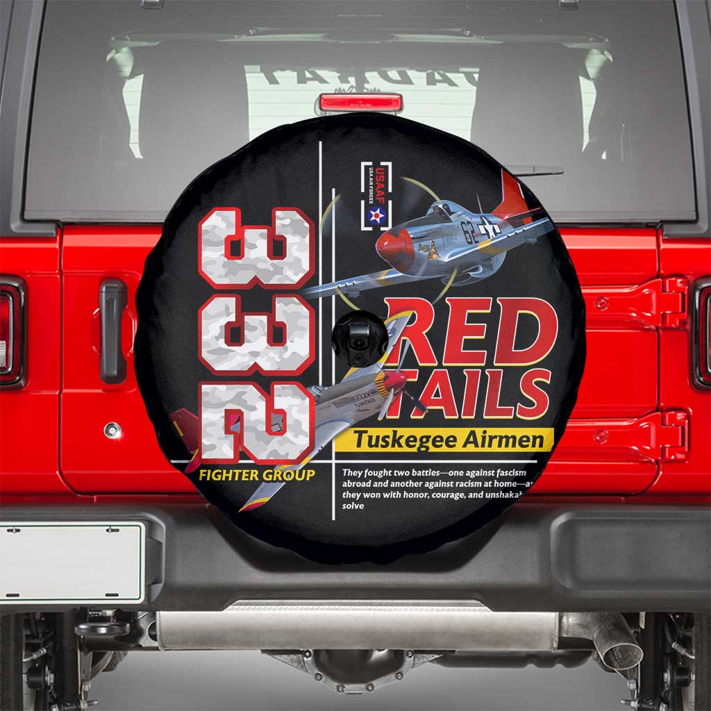 Red Tails Spitfire Tuskegee Airmen Spare Tire Cover 332nd Fighter Group WWII Legacy Tribute - Wonder Print Shop