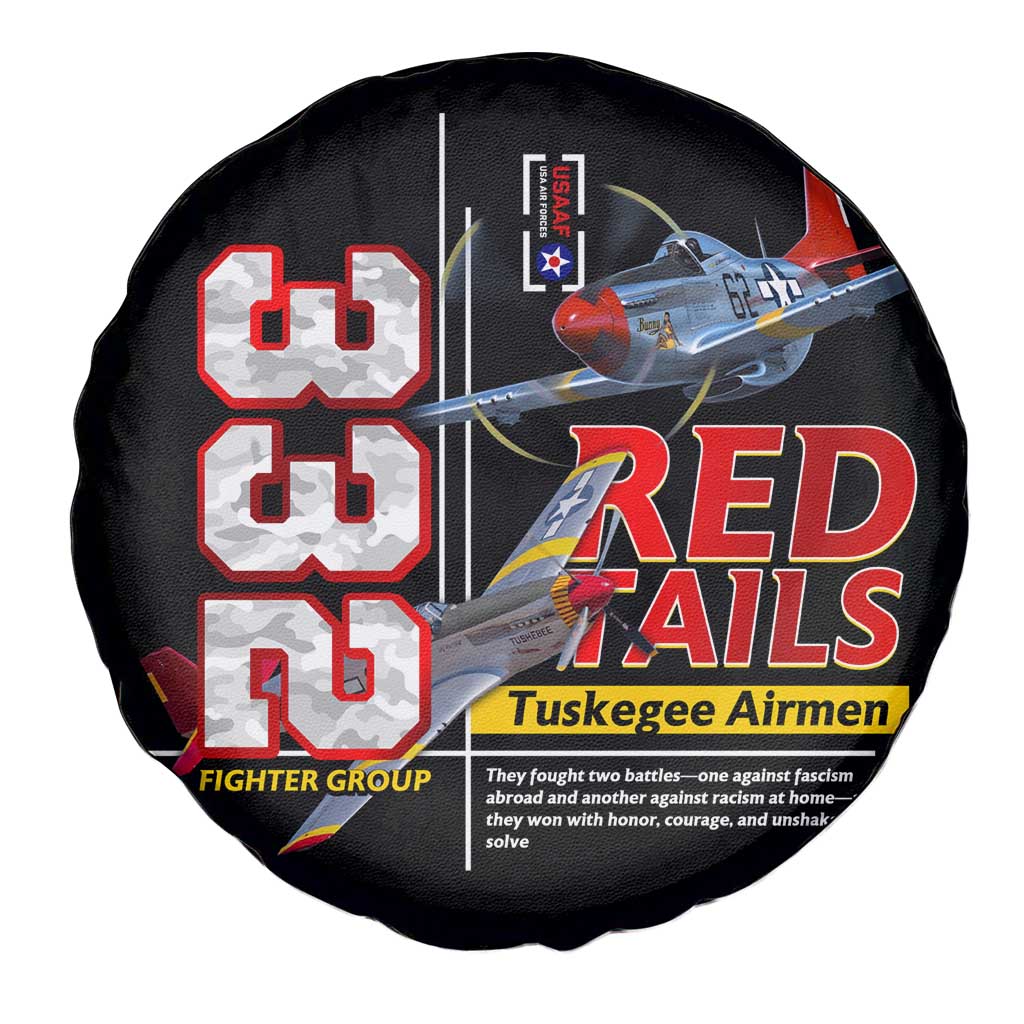 Red Tails Spitfire Tuskegee Airmen Spare Tire Cover 332nd Fighter Group WWII Legacy Tribute - Wonder Print Shop