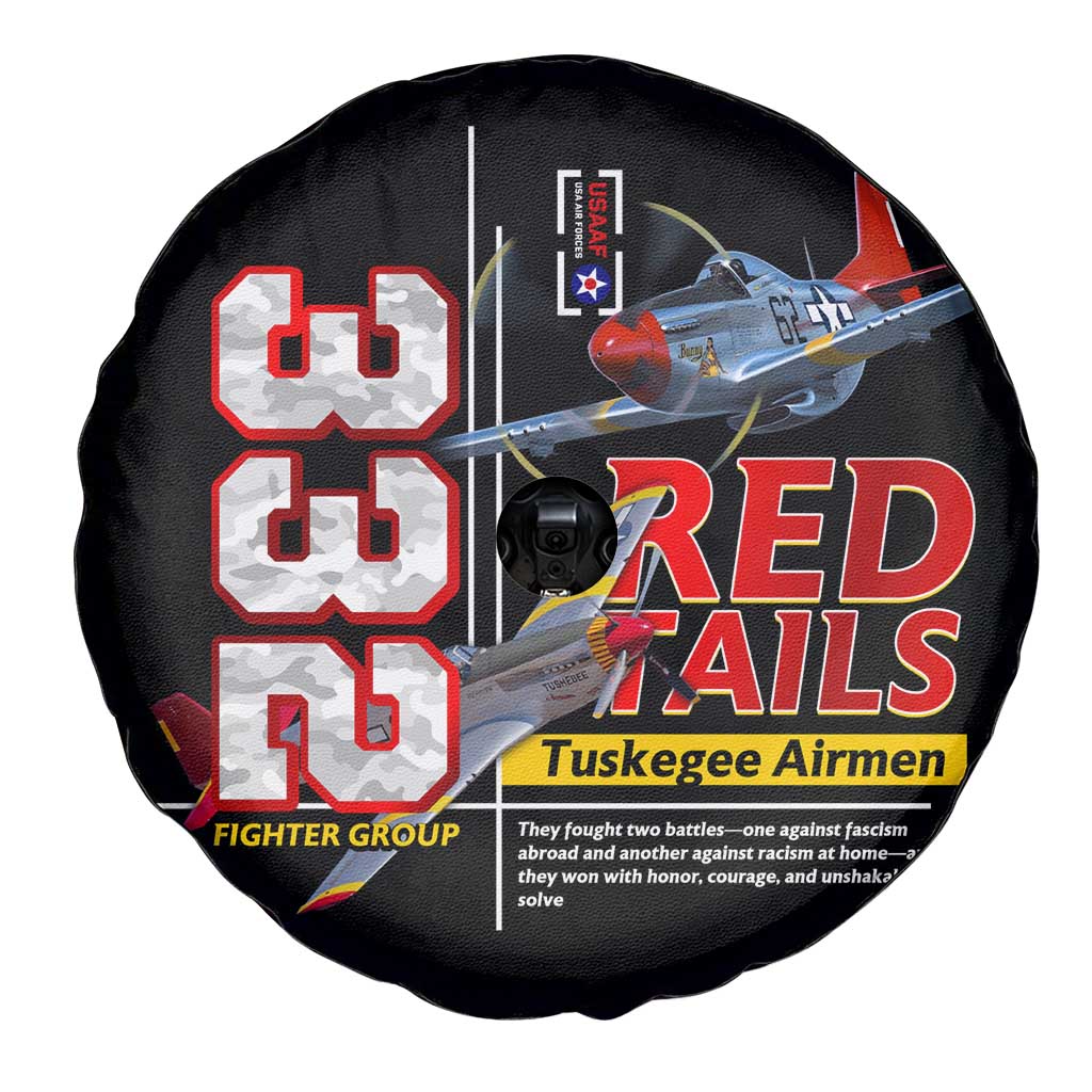 Red Tails Spitfire Tuskegee Airmen Spare Tire Cover 332nd Fighter Group WWII Legacy Tribute - Wonder Print Shop