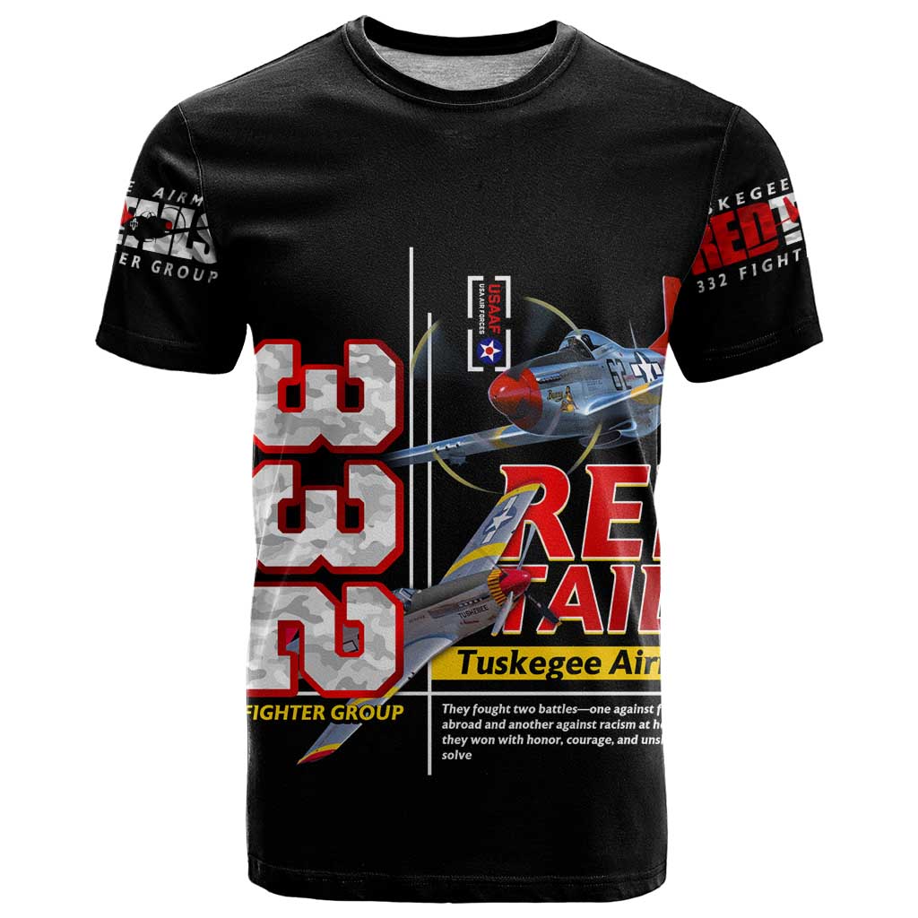 Red Tails Spitfire Tuskegee Airmen T Shirt 332nd Fighter Group WWII Legacy Tribute - Wonder Print Shop