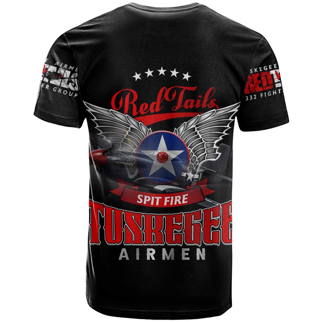 Red Tails Spitfire Tuskegee Airmen T Shirt 332nd Fighter Group WWII Legacy Tribute - Wonder Print Shop
