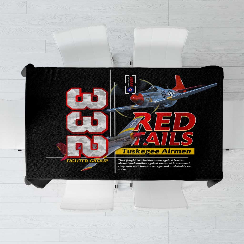 Red Tails Spitfire Tuskegee Airmen Tablecloth 332nd Fighter Group WWII Legacy Tribute - Wonder Print Shop