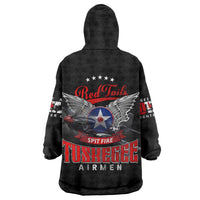 Red Tails Spitfire Tuskegee Airmen Wearable Blanket Hoodie 332nd Fighter Group WWII Legacy Tribute - Wonder Print Shop