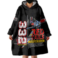 Red Tails Spitfire Tuskegee Airmen Wearable Blanket Hoodie 332nd Fighter Group WWII Legacy Tribute - Wonder Print Shop