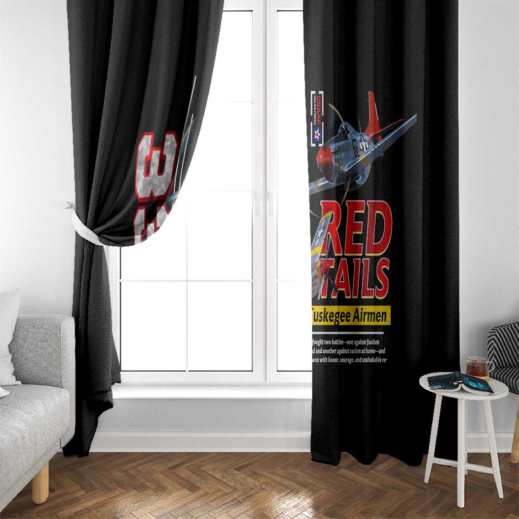 Red Tails Spitfire Tuskegee Airmen Window Curtain 332nd Fighter Group WWII Legacy Tribute - Wonder Print Shop