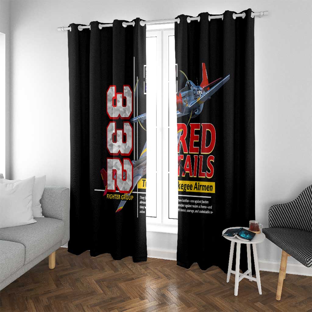 Red Tails Spitfire Tuskegee Airmen Window Curtain 332nd Fighter Group WWII Legacy Tribute - Wonder Print Shop
