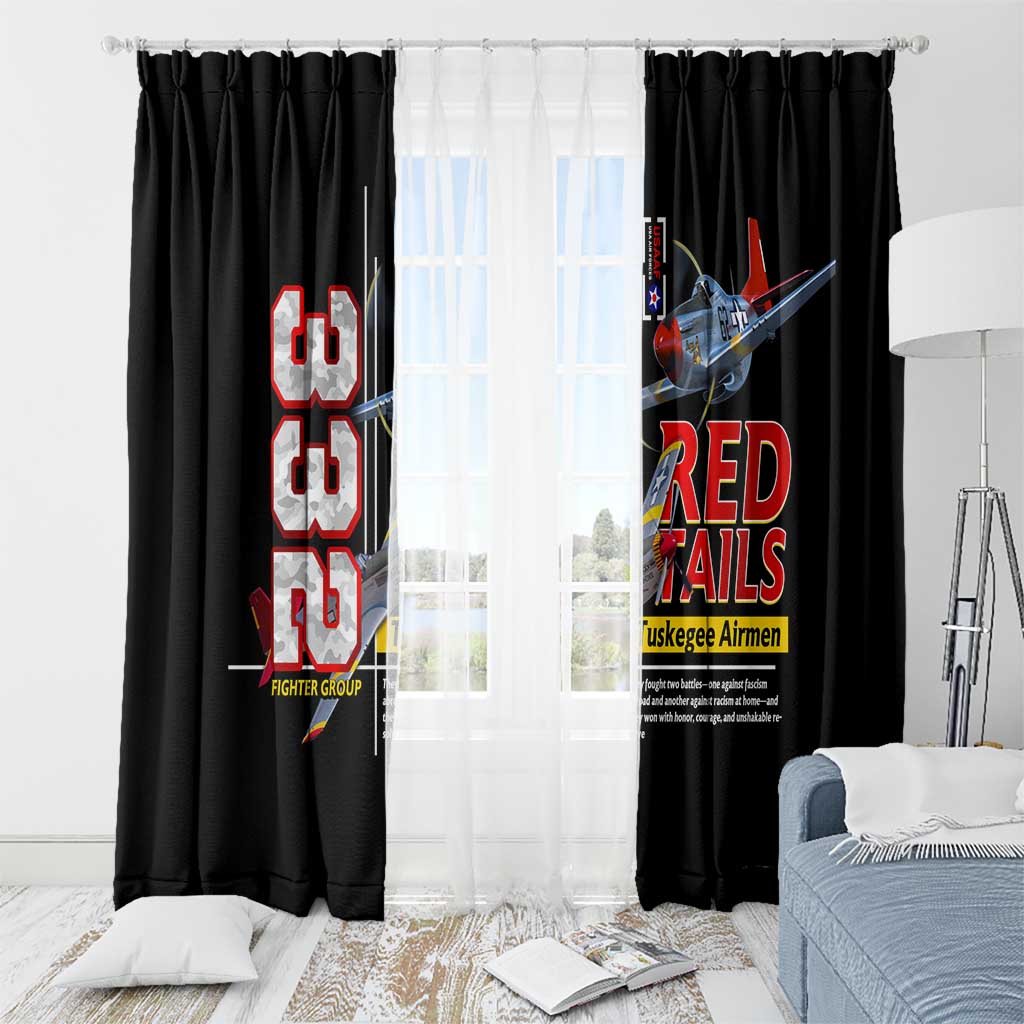 Red Tails Spitfire Tuskegee Airmen Window Curtain 332nd Fighter Group WWII Legacy Tribute - Wonder Print Shop