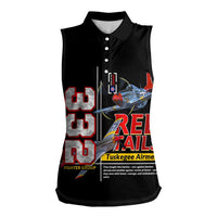 Red Tails Spitfire Tuskegee Airmen Women Sleeveless Polo Shirt 332nd Fighter Group WWII Legacy Tribute - Wonder Print Shop