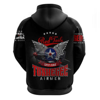 Red Tails Spitfire Tuskegee Airmen Zip Hoodie 332nd Fighter Group WWII Legacy Tribute - Wonder Print Shop