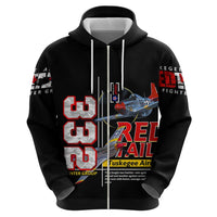 Red Tails Spitfire Tuskegee Airmen Zip Hoodie 332nd Fighter Group WWII Legacy Tribute - Wonder Print Shop