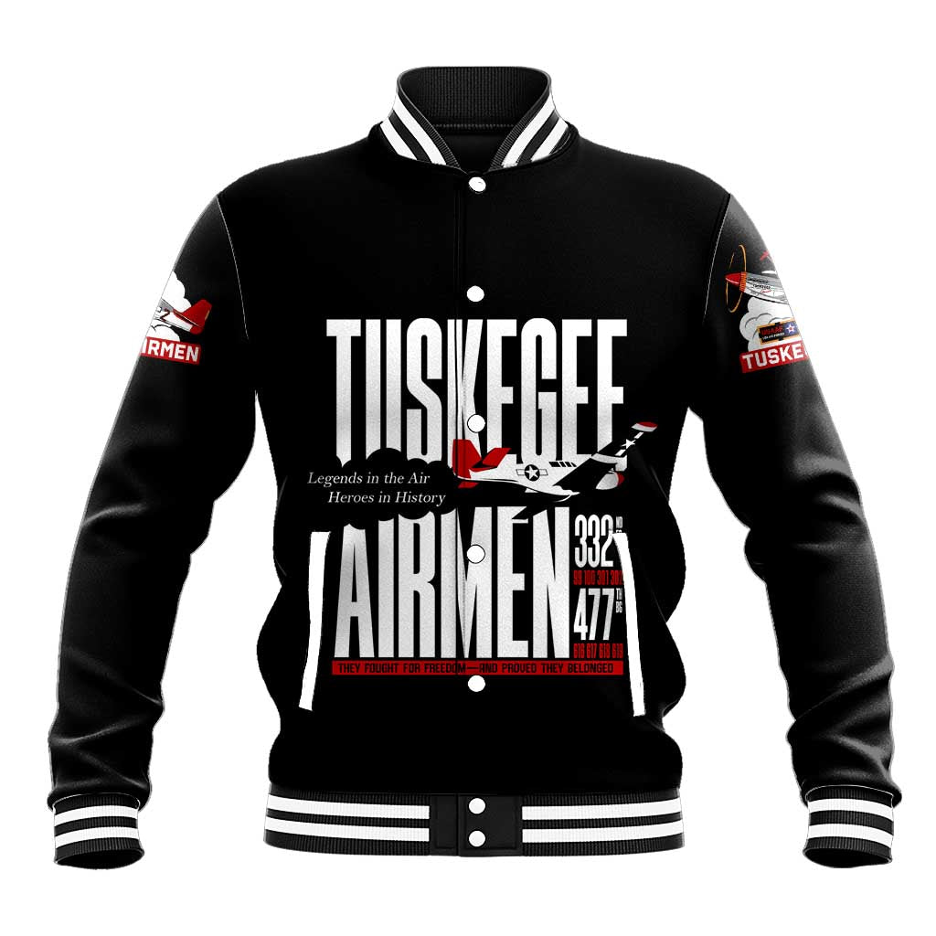 Wings of Honor Tuskegee Airmen Baseball Jacket 332nd 477th Fighter Group Tribute - Wonder Print Shop