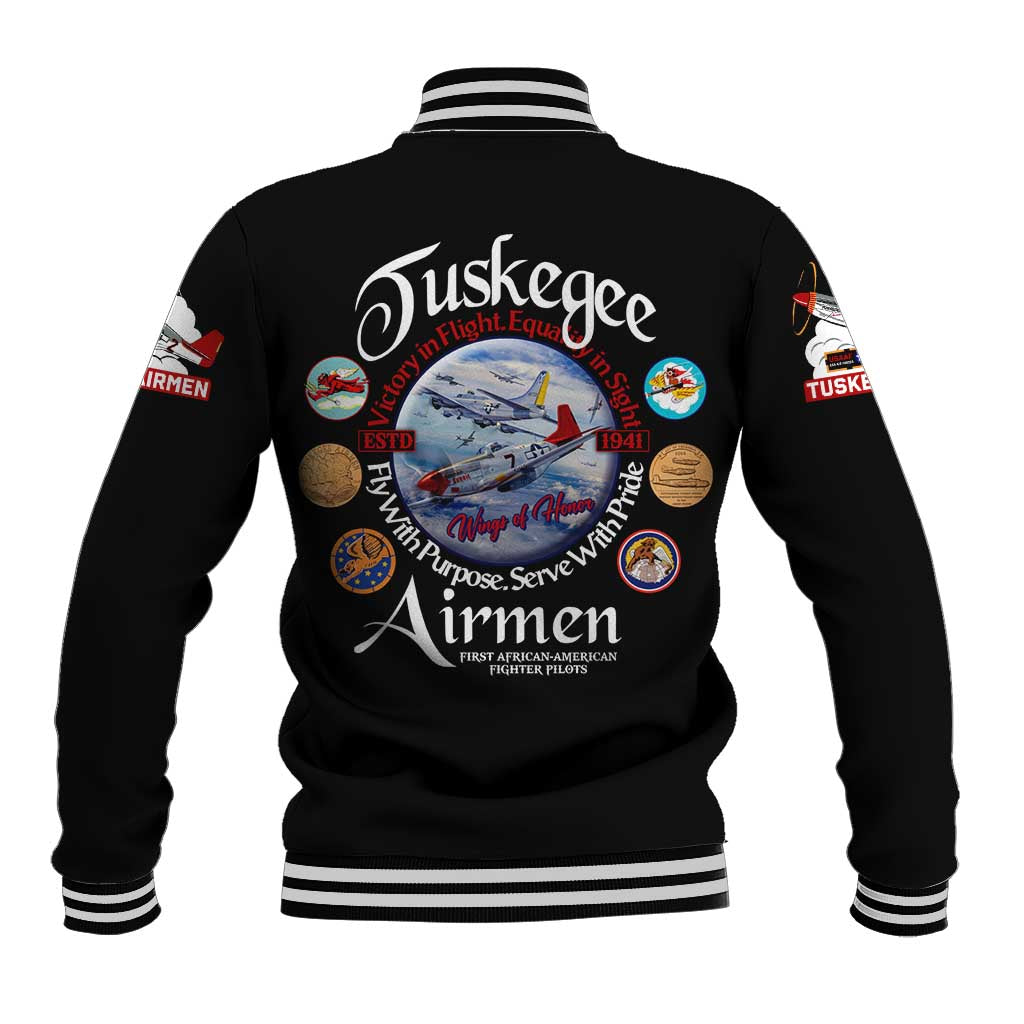 Wings of Honor Tuskegee Airmen Baseball Jacket 332nd 477th Fighter Group Tribute - Wonder Print Shop