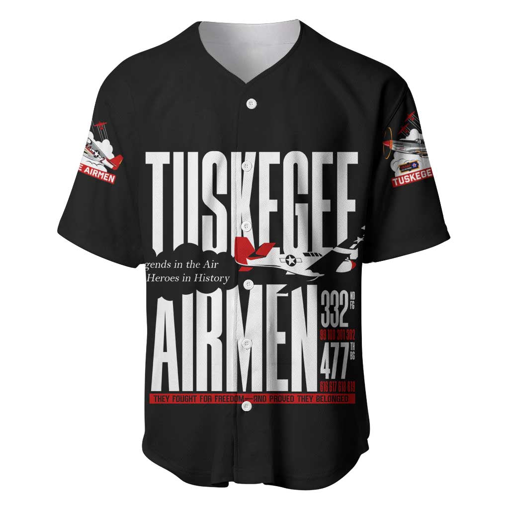 Wings of Honor Tuskegee Airmen Baseball Jersey 332nd 477th Fighter Group Tribute - Wonder Print Shop