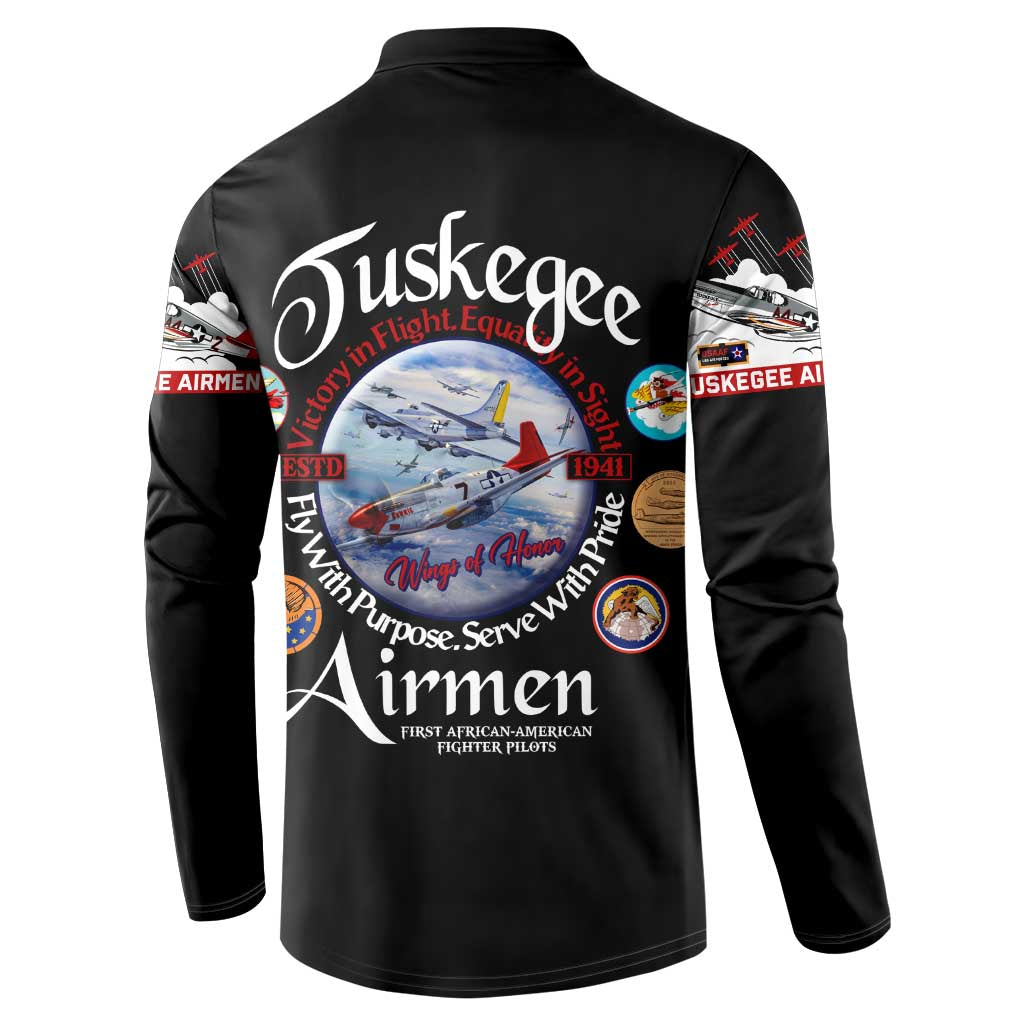 Wings of Honor Tuskegee Airmen Button Sweatshirt 332nd 477th Fighter Group Tribute - Wonder Print Shop