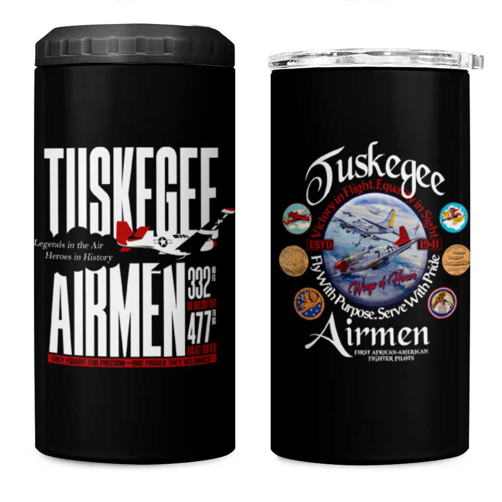 Wings of Honor Tuskegee Airmen 4 in 1 Can Cooler Tumbler 332nd 477th Fighter Group Tribute - Wonder Print Shop