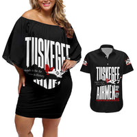 Wings of Honor Tuskegee Airmen Couples Matching Off Shoulder Short Dress and Hawaiian Shirt 332nd 477th Fighter Group Tribute - Wonder Print Shop