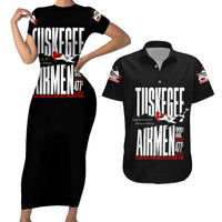 Wings of Honor Tuskegee Airmen Couples Matching Short Sleeve Bodycon Dress and Hawaiian Shirt 332nd 477th Fighter Group Tribute - Wonder Print Shop