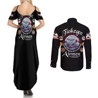 Wings of Honor Tuskegee Airmen Couples Matching Summer Maxi Dress and Long Sleeve Button Shirt 332nd 477th Fighter Group Tribute - Wonder Print Shop