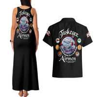 Wings of Honor Tuskegee Airmen Couples Matching Tank Maxi Dress and Hawaiian Shirt 332nd 477th Fighter Group Tribute - Wonder Print Shop
