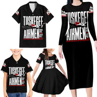 Wings of Honor Tuskegee Airmen Family Matching Long Sleeve Bodycon Dress and Hawaiian Shirt 332nd 477th Fighter Group Tribute - Wonder Print Shop