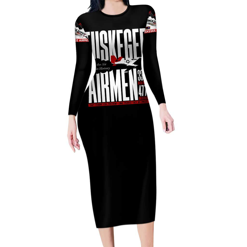 Wings of Honor Tuskegee Airmen Family Matching Long Sleeve Bodycon Dress and Hawaiian Shirt 332nd 477th Fighter Group Tribute - Wonder Print Shop