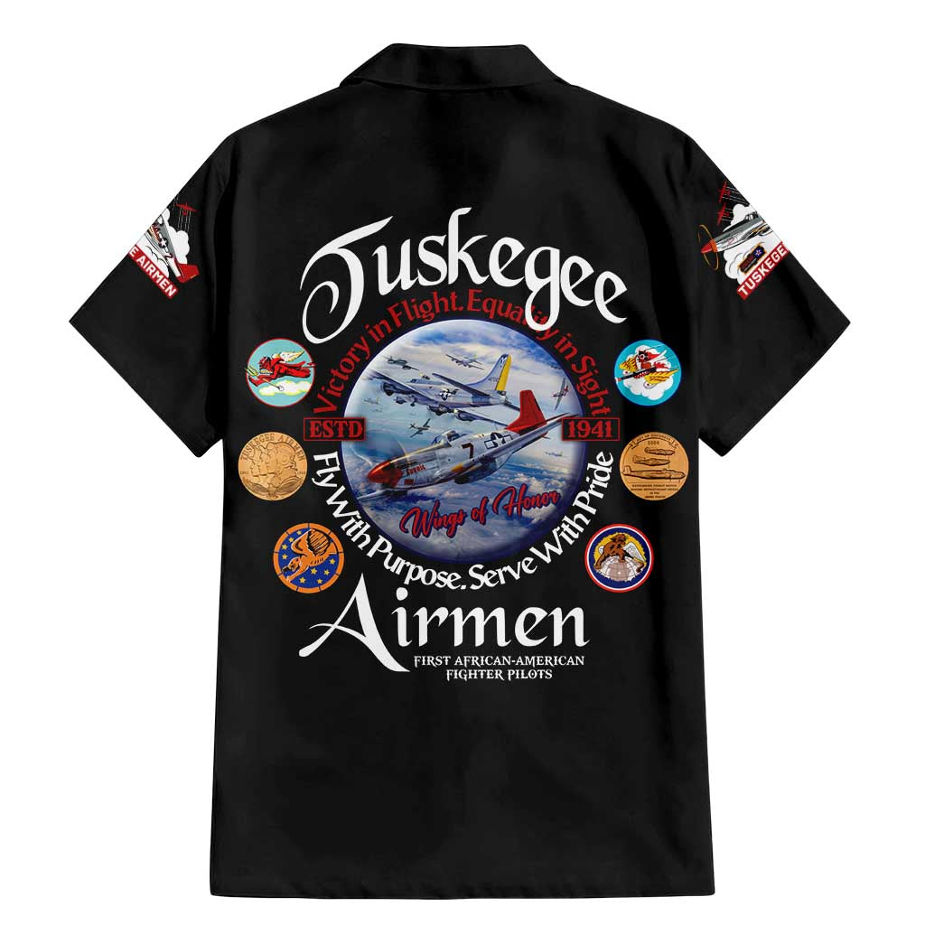 Wings of Honor Tuskegee Airmen Family Matching Mermaid Dress and Hawaiian Shirt 332nd 477th Fighter Group Tribute - Wonder Print Shop