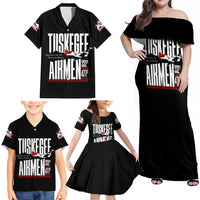 Wings of Honor Tuskegee Airmen Family Matching Off Shoulder Maxi Dress and Hawaiian Shirt 332nd 477th Fighter Group Tribute - Wonder Print Shop