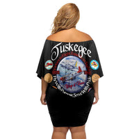 Wings of Honor Tuskegee Airmen Family Matching Off Shoulder Short Dress and Hawaiian Shirt 332nd 477th Fighter Group Tribute - Wonder Print Shop