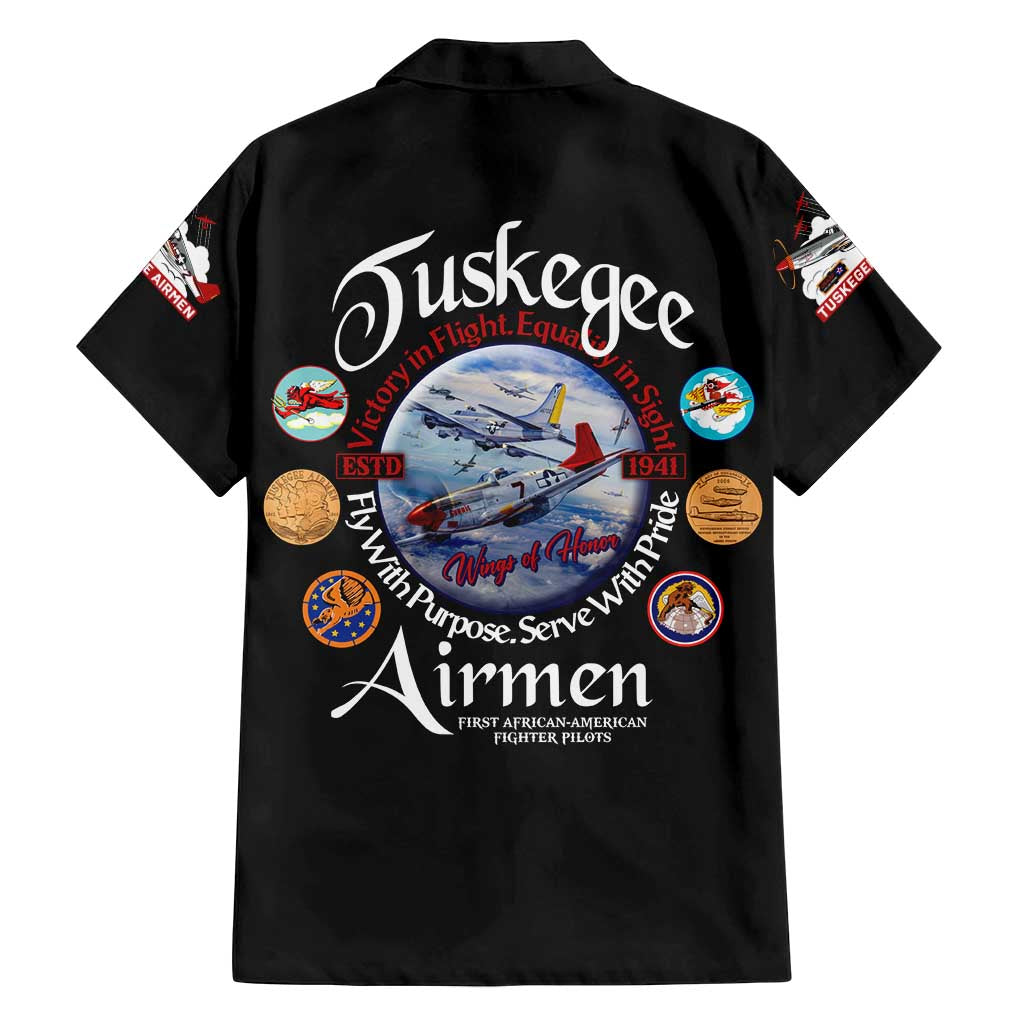 Wings of Honor Tuskegee Airmen Family Matching Puletasi and Hawaiian Shirt 332nd 477th Fighter Group Tribute - Wonder Print Shop