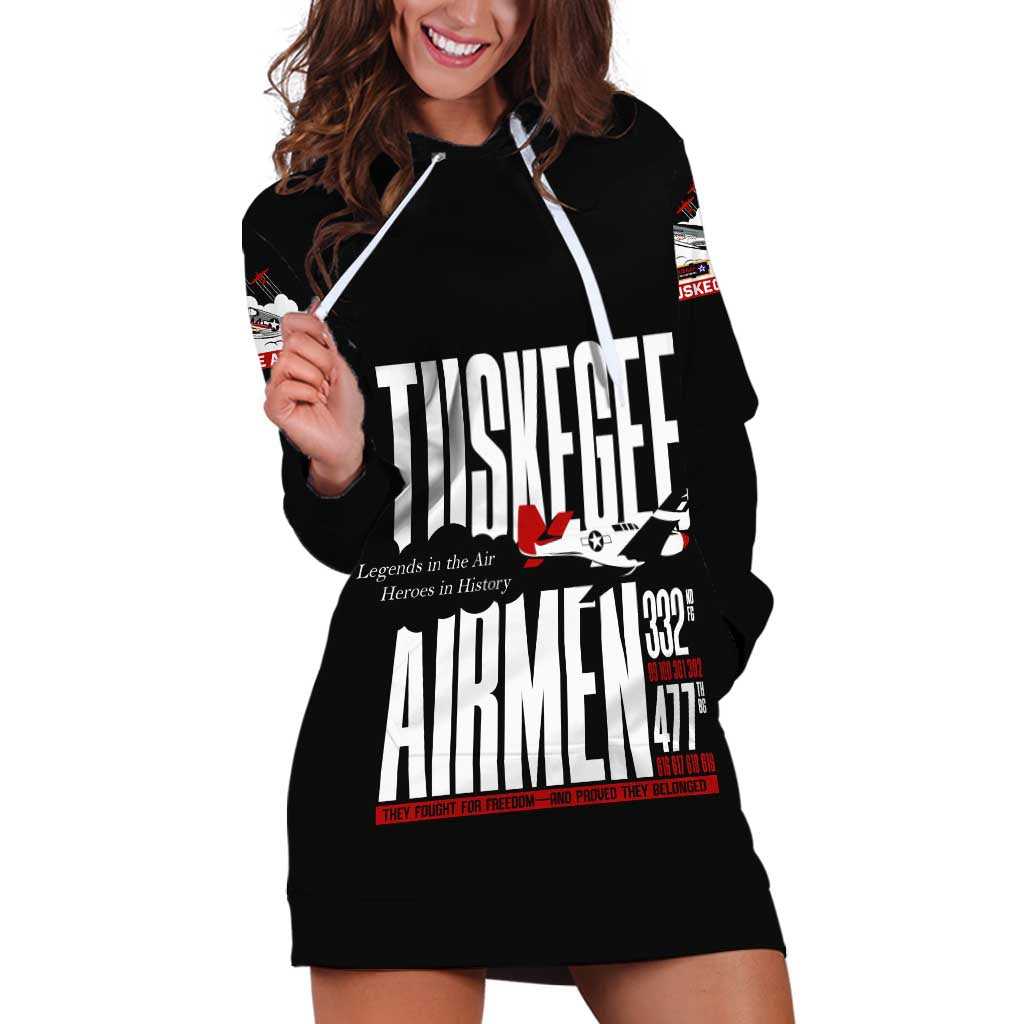Wings of Honor Tuskegee Airmen Hoodie Dress 332nd 477th Fighter Group Tribute - Wonder Print Shop