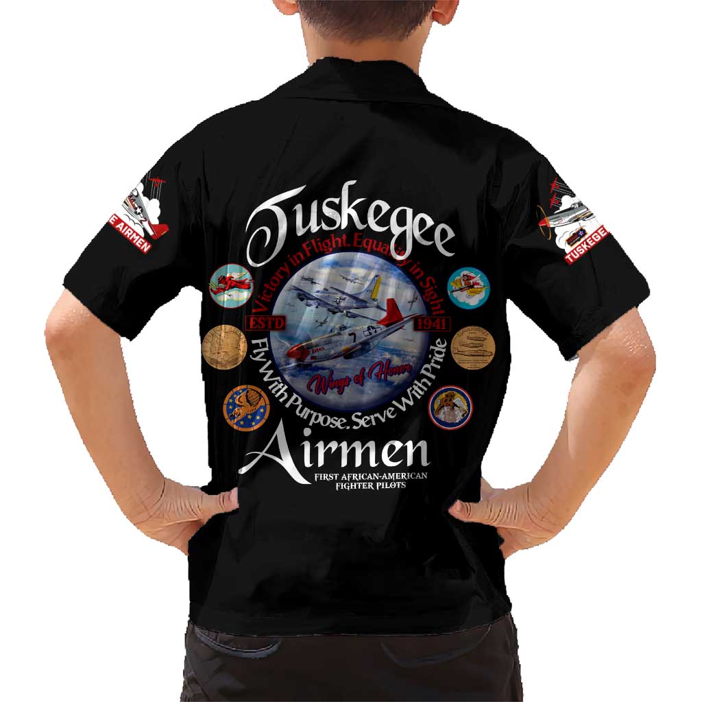 Wings of Honor Tuskegee Airmen Kid Hawaiian Shirt 332nd 477th Fighter Group Tribute - Wonder Print Shop