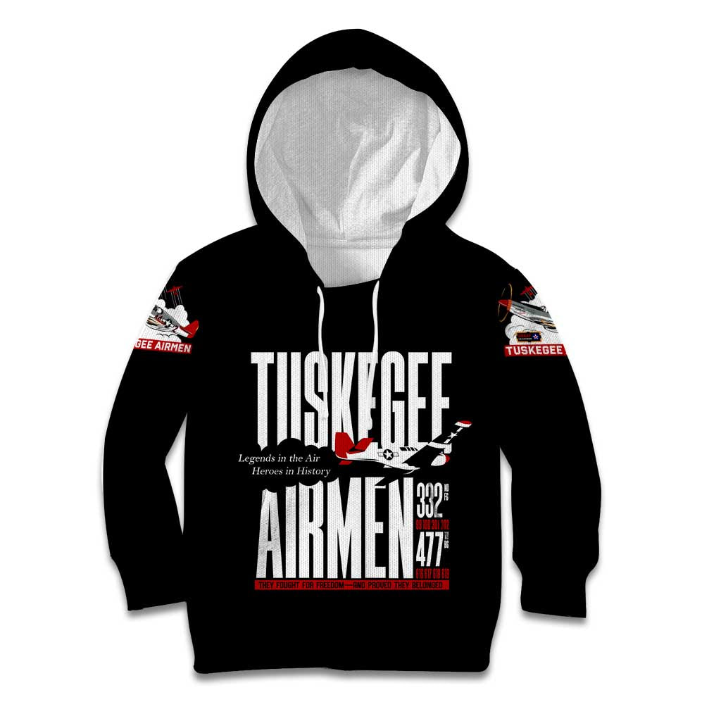 Wings of Honor Tuskegee Airmen Kid Hoodie 332nd 477th Fighter Group Tribute - Wonder Print Shop